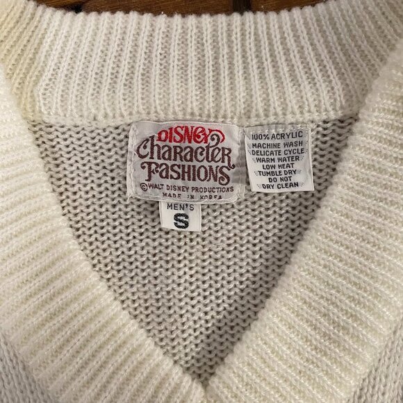 Vintage 70's Mickey Mouse Disney Character Fashions V-Neck Sweater/Jumper, SMALL - Picture 5 of 6